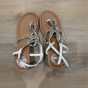 White and Brown Sandals